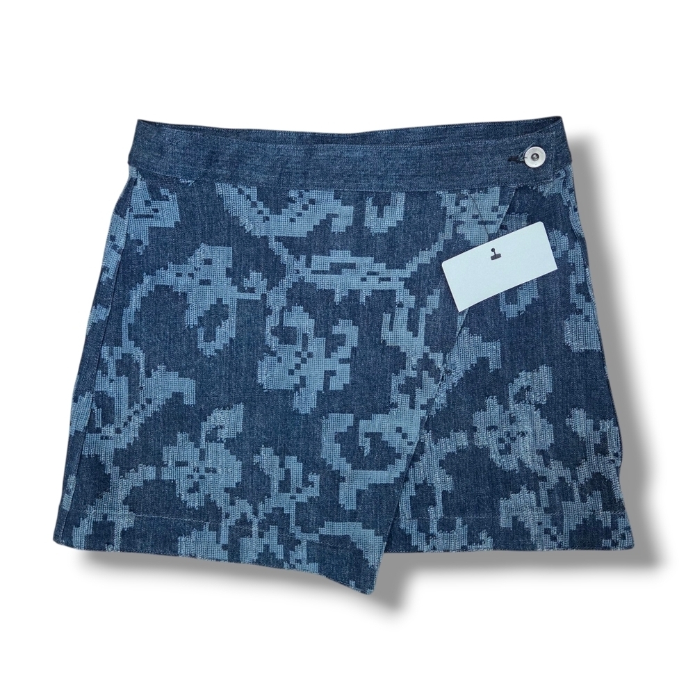 Rag & Bone Marina Denim-Jacquard Mini Wrap Skirt - Picture 4 of 9